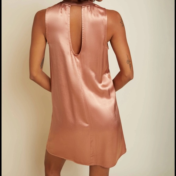 NWT NATION LTD Jett Mock Neck Satin Dress in Bisou - Size Small - Picture 2 of 8